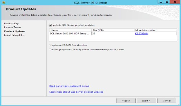 Include SQL Server product updates
